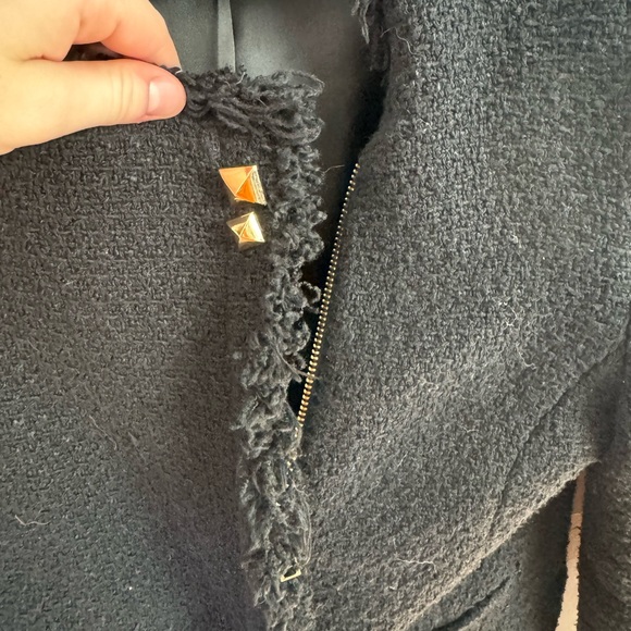 Mango Cotton Jacket tweed style with zipper - Picture 4 of 5